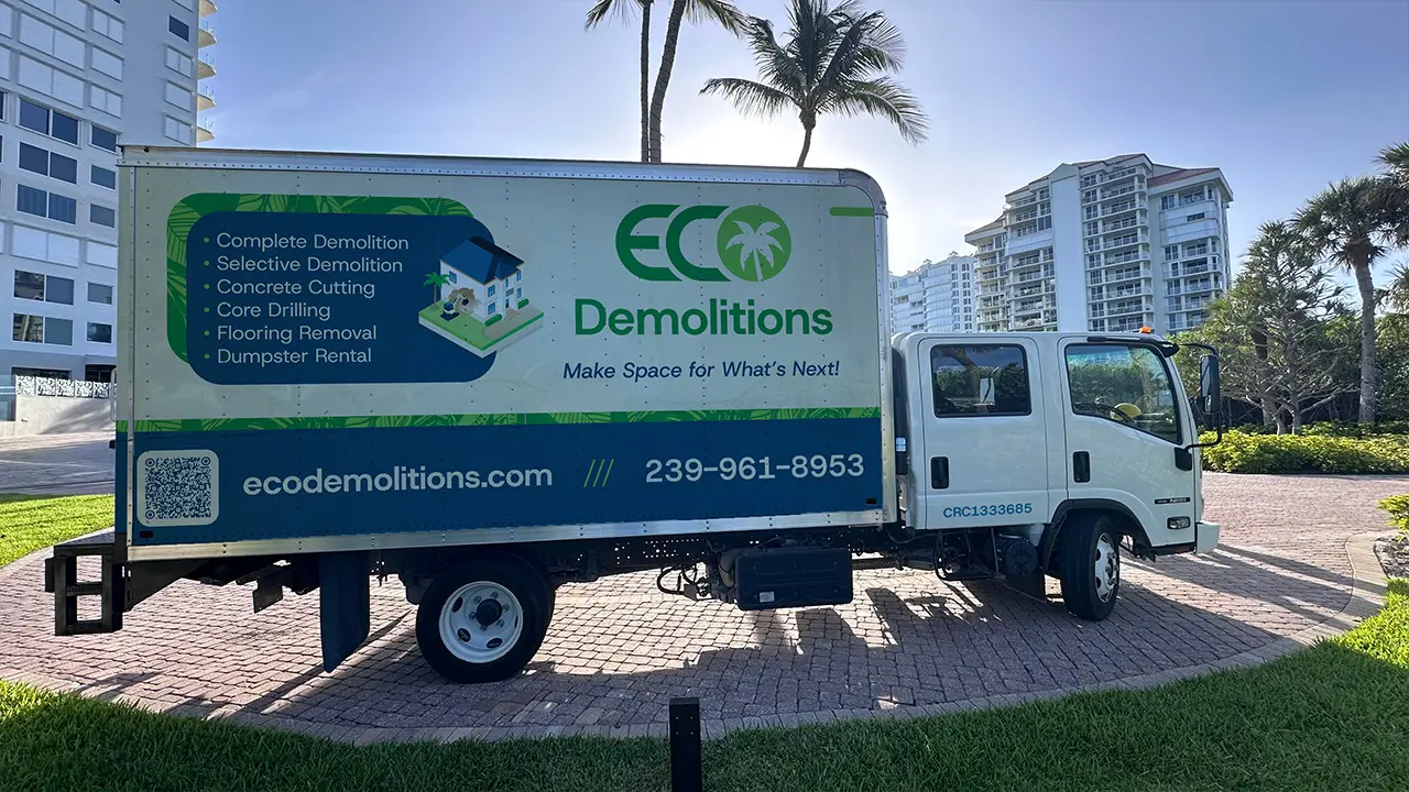 Eco Demolitions box truck wrap design.