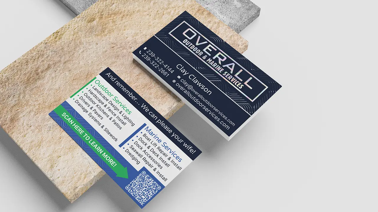 Overall Outdoor & Marine Services business cards