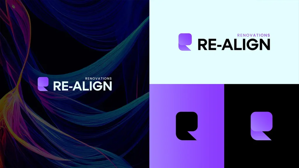 Re-Align Renovations logo and brand option 1
