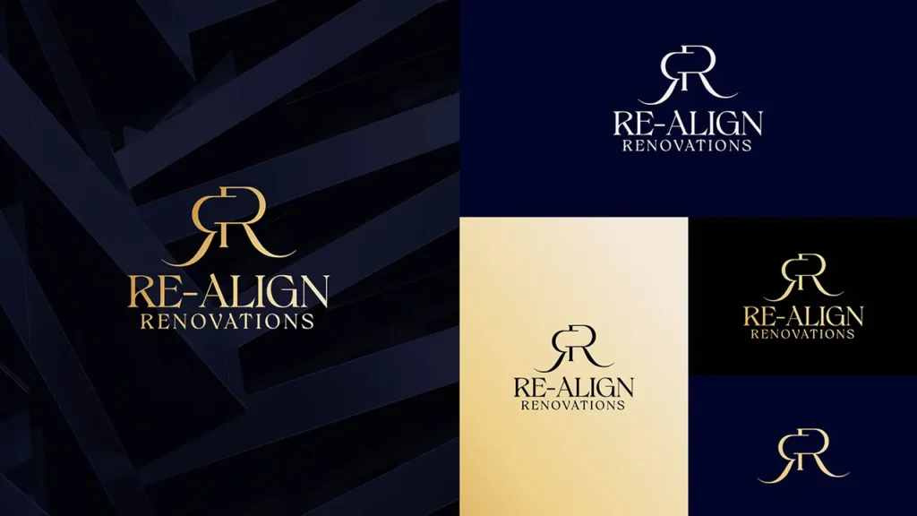 Re-Align Renovations logo and brand option 10