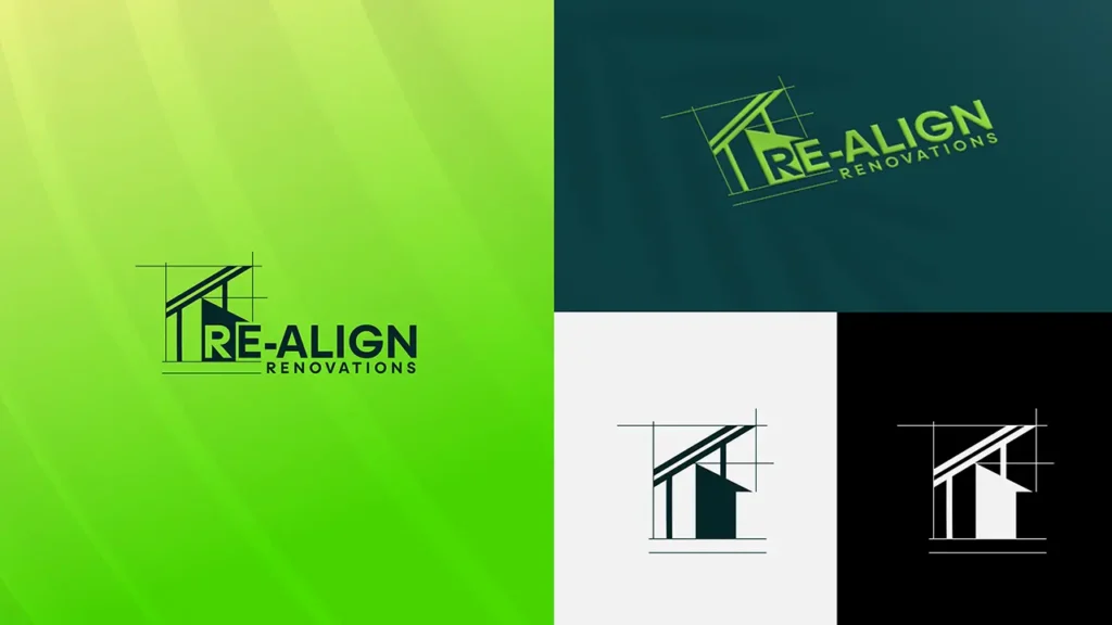 Re-Align Renovations logo and brand option 11