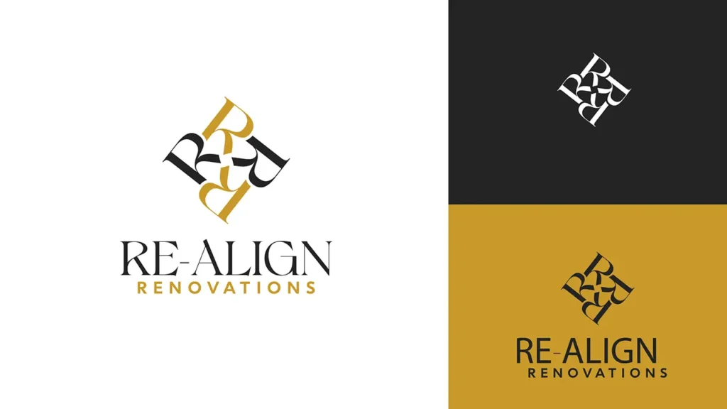 Re-Align Renovations logo and brand option 13