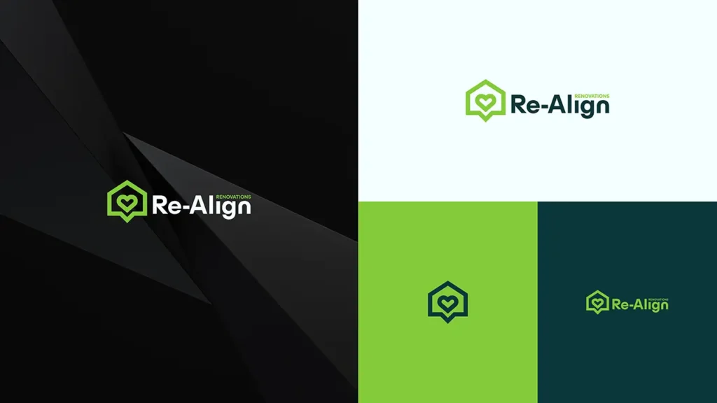 Re-Align Renovations logo and brand option 2