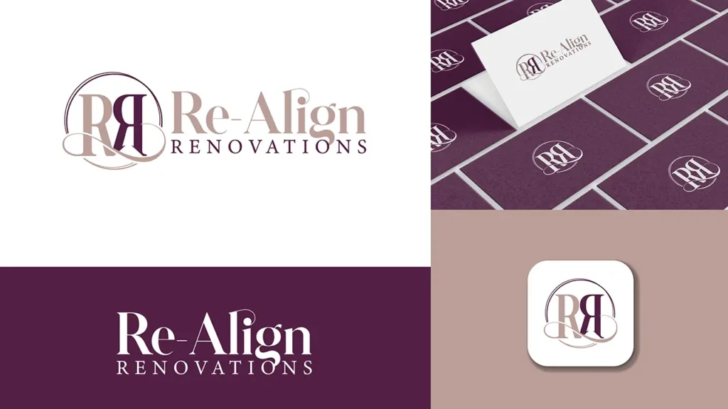 Re-Align Renovations logo and brand option 4