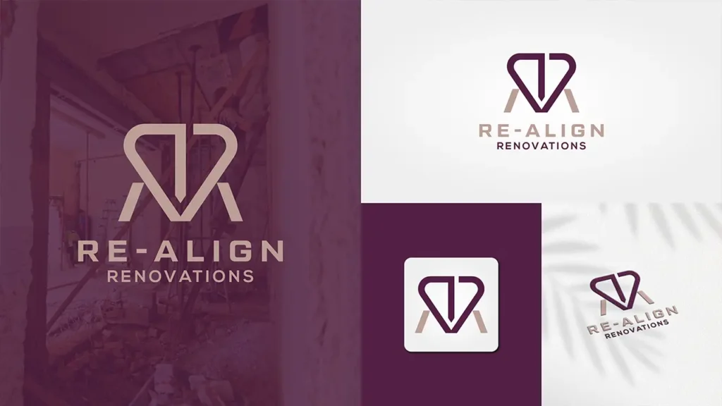 Re-Align Renovations logo and brand option 5