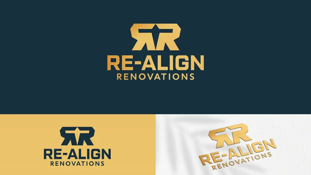 Re-Align Renovations logo and brand option 7