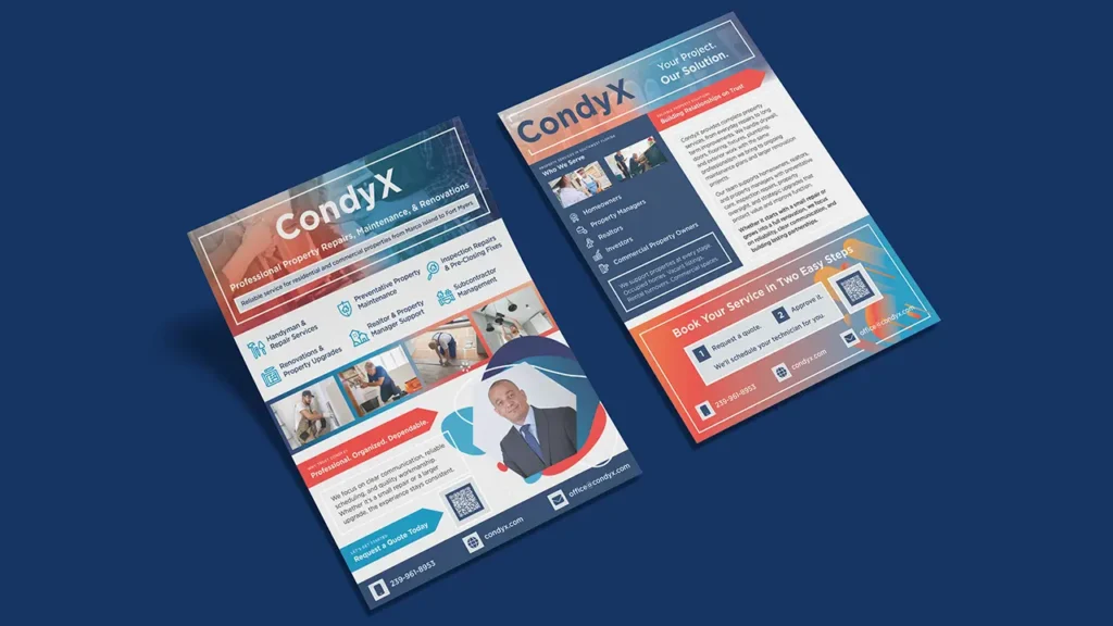 CondyX general brand and services information flyer.
